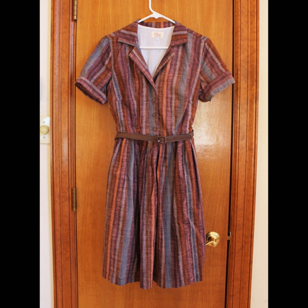 Striped Dress with Belt